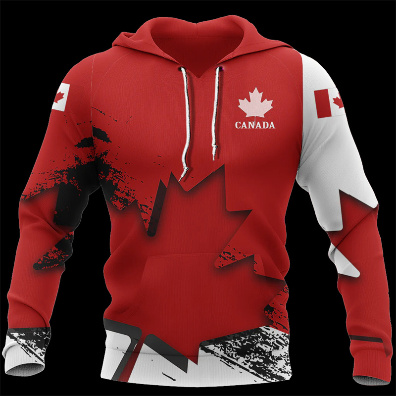남녀공용 캐나다 메이플 리프 3D 프린트 후디, 오버사 - Street Fashion Canada 리뷰 및 가격